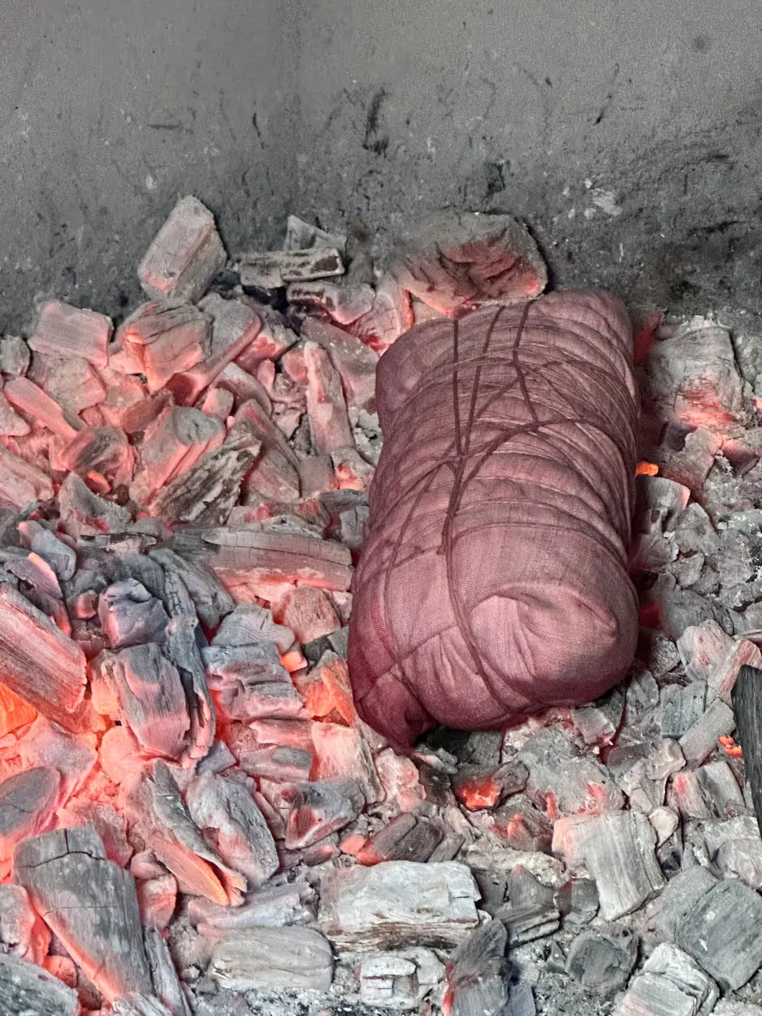 Filetto allo straccio in cottura direttamente sulle braci